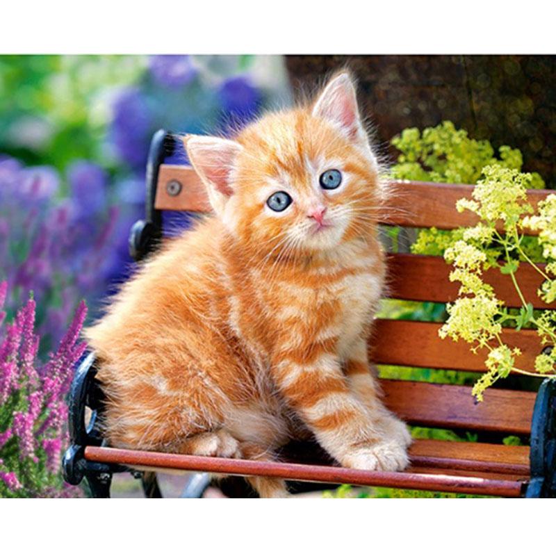 DIY Cat 5D Diamond Painting Full Round Drill Resin Animal Diamond Embroidery Cross Stitch Mosaic Kits Wall Art Home Decor Gift
