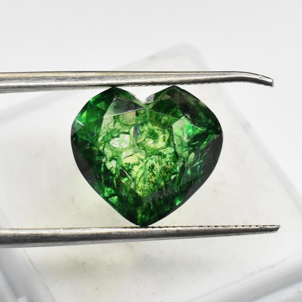 Natural Green Emerald Loose Gemstone 8.10 ct Heart Cut Colombian for Jewelry Making and Crafts