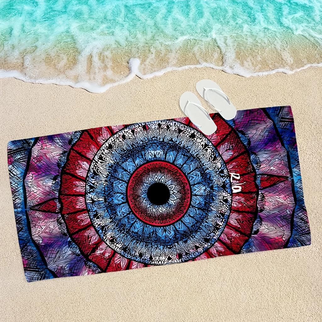 1pc Ultra-Soft Microfiber Beach Towel | Mandala Pattern, Polyester, Lightweight and Absorbent, Ideal for Yoga, Travel, Swimming