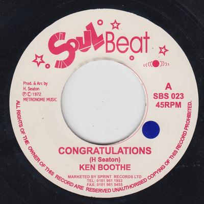 7inch Record KEN BOOTHE - Congratulations SBS023 Soul Beat 1972 Jamaica Reggae, Ska & Dub Used
