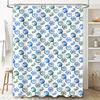 Vibrant Blue and Green Shell Pattern Shower Curtain for Bath Decor Waterproof Fabric with Hooks Included