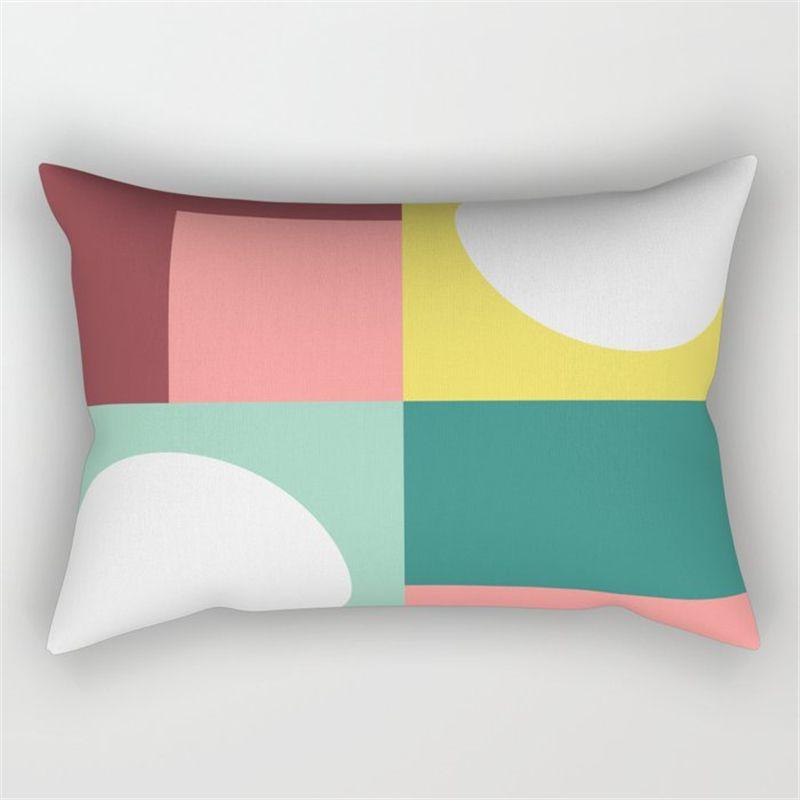Nordic-style Irregular Geometric Lumbar Cushion | 3050 Rectangular Sofa Pillowcase Removable