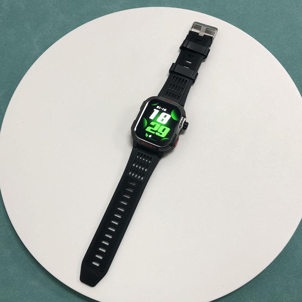Rainbuvvy HT29 Full Screen Touch Smart Watch IP68 Waterproof 2.01inches IPS HD Large Screen Bluetooth Sports Watch Support Flashlight Compass