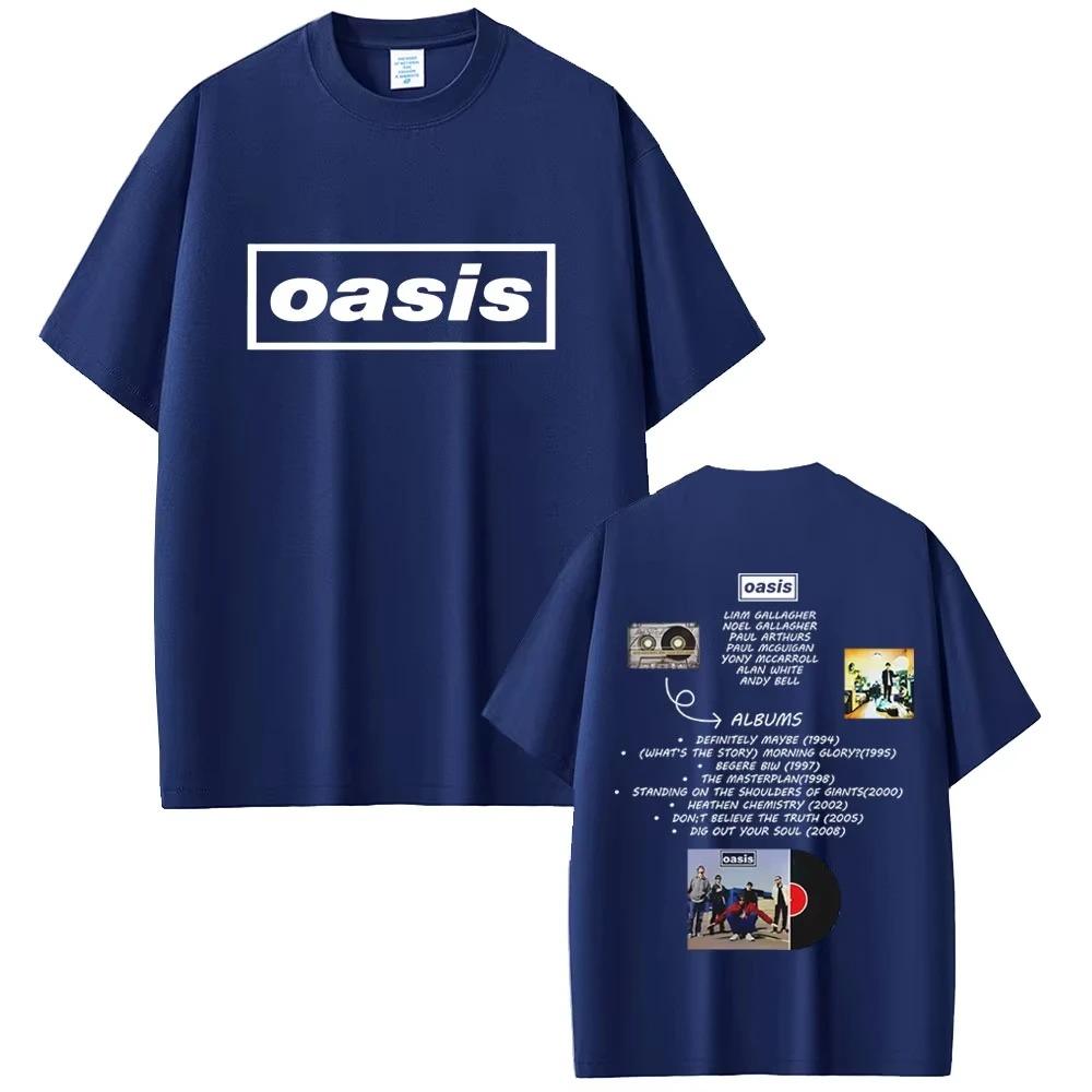 2026 O-Oasis T Shirt British Rock Band T Shirts Men's Women Casual Oversized T-shirt Men's Women High Quality Cotton Short Sleeve T-shirts