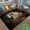 Realistic Lion Head Portrait with Majestic Mane Print Rug Design Brown Yellow Style Suitable for Use As an Anti-slip    for    Room and Bedroom Sofas