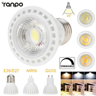 15W COB Light Bulbs 45 Beam Angle 110V 220V DC12V Dimmable E26 E27 GU10 MR16 LED Spotlight for Home Office Table Lamp Downlight