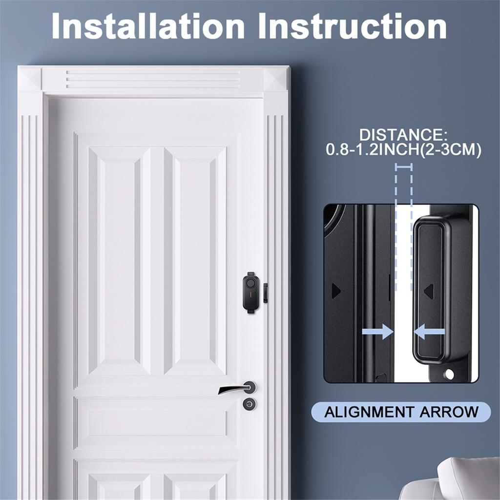 Tür-Fenster-Alarm Magnetischer Sensor 108dB Einbruchalarm Tür-Fenster-Eintrittsalarm mit Fernbedienung Diebstahlschutz Eindringlingsalarm