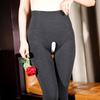 High Waist Belly Open Crotch Leggings Women's Fleece and Thin Free Large Size Fishbone Cotton Hollow Pantyhose
