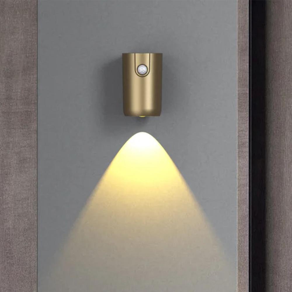 LED Motion Sensor Wall Light Magnetic Mounted USB Rechargeable Night Lamp Dimmable Ambient Lighting for Hallway Stairs Bedroom