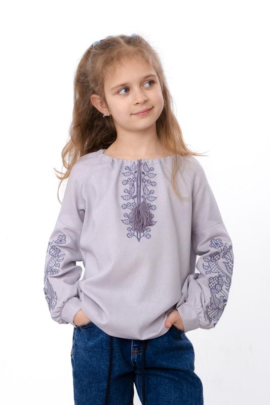 Girls' Long Sleeve Embroidered Blouse - Traditional Ukrainian Vyshyvanka Any Season 6480-070-22 HC