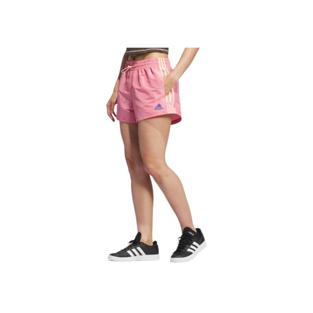 Adidas Lace-Up Low Waist Loose Fit Three-Quarter Casual Shorts Women Shorts Pink JF6633