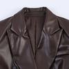 European and American Style Wholesale Women's Fashionable Versatile Elegant Cross-border Dual-Collar Synthetic Leather Blazer