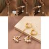 Faux Asymmetrical Modern Pearl Earrings For Women Gold Plated Geometric Design