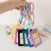 Dopamine PU Leather Card Holder Double Card Slot with Star Pendant ID Card Card Holder Photos Protective Cover
