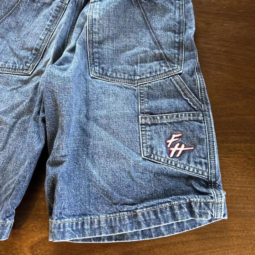 Unisex Summer Demin Shorts Vintage Graphic Jean Shorts Retro Jeans Y2k Jeans Baggy Jorts Korean Female American Shorts