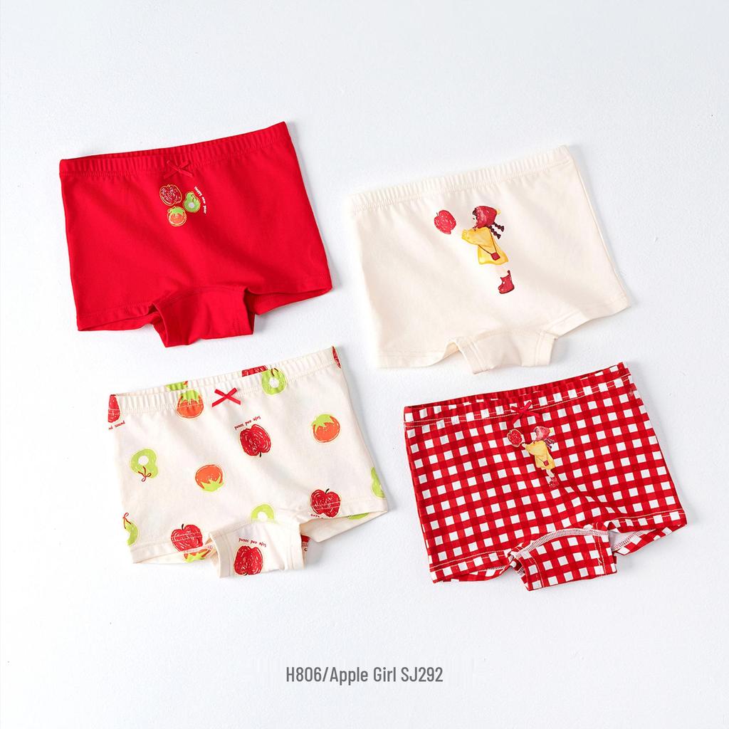 Pure Cotton Antibacterial Girls' Boxer Briefs - Class A, Autumn/Winter