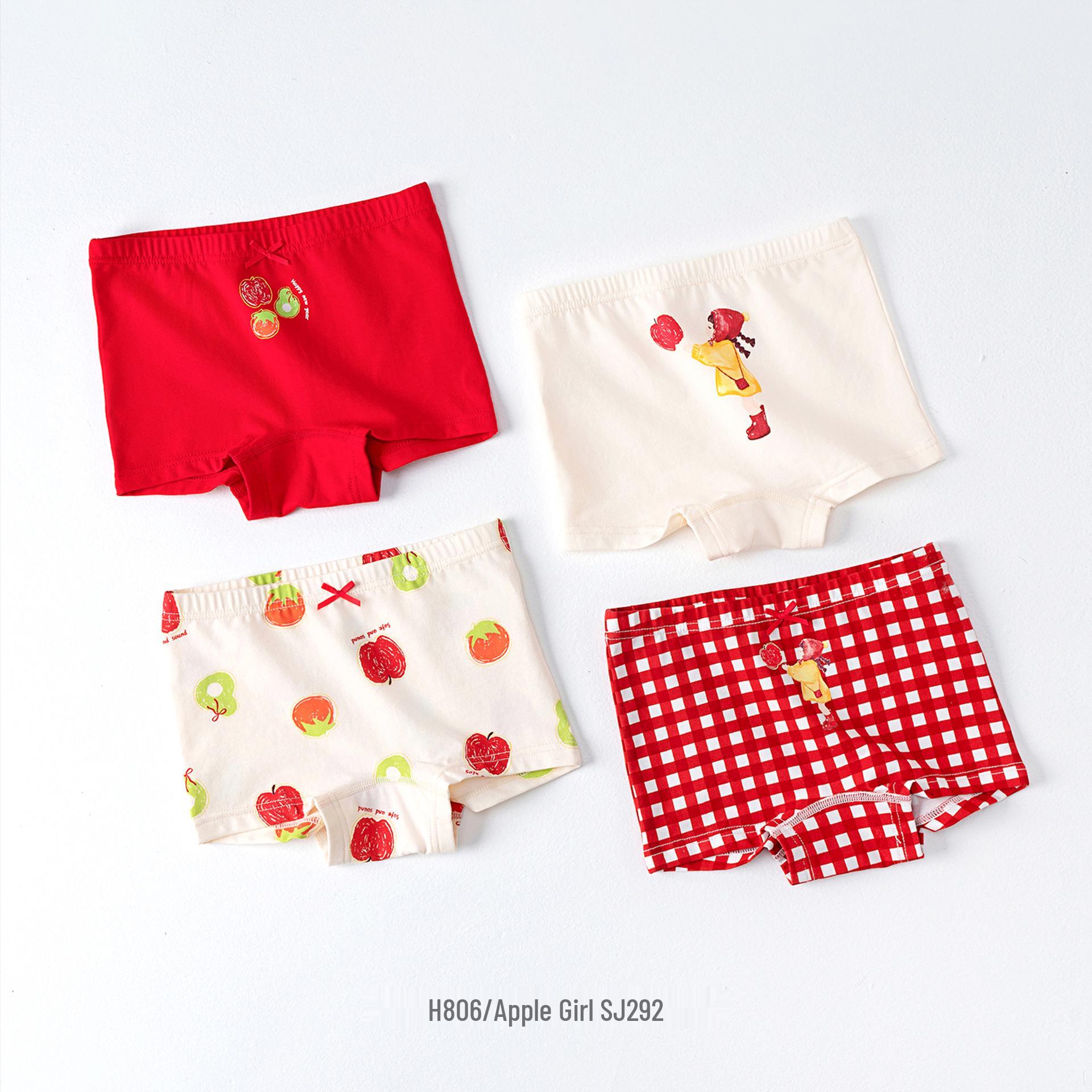 Girls  Red Dragon Boxer Briefs – Pure Cotton, Four-Corner Design 150 cm