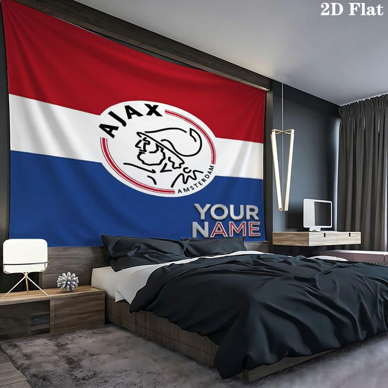 AFC Ajax Custom Name Wall Tapestry Aesthetic Wall Hanging Printed Fabric Blanket Decorative Tapestries for Bedroom Living Room Home Decor