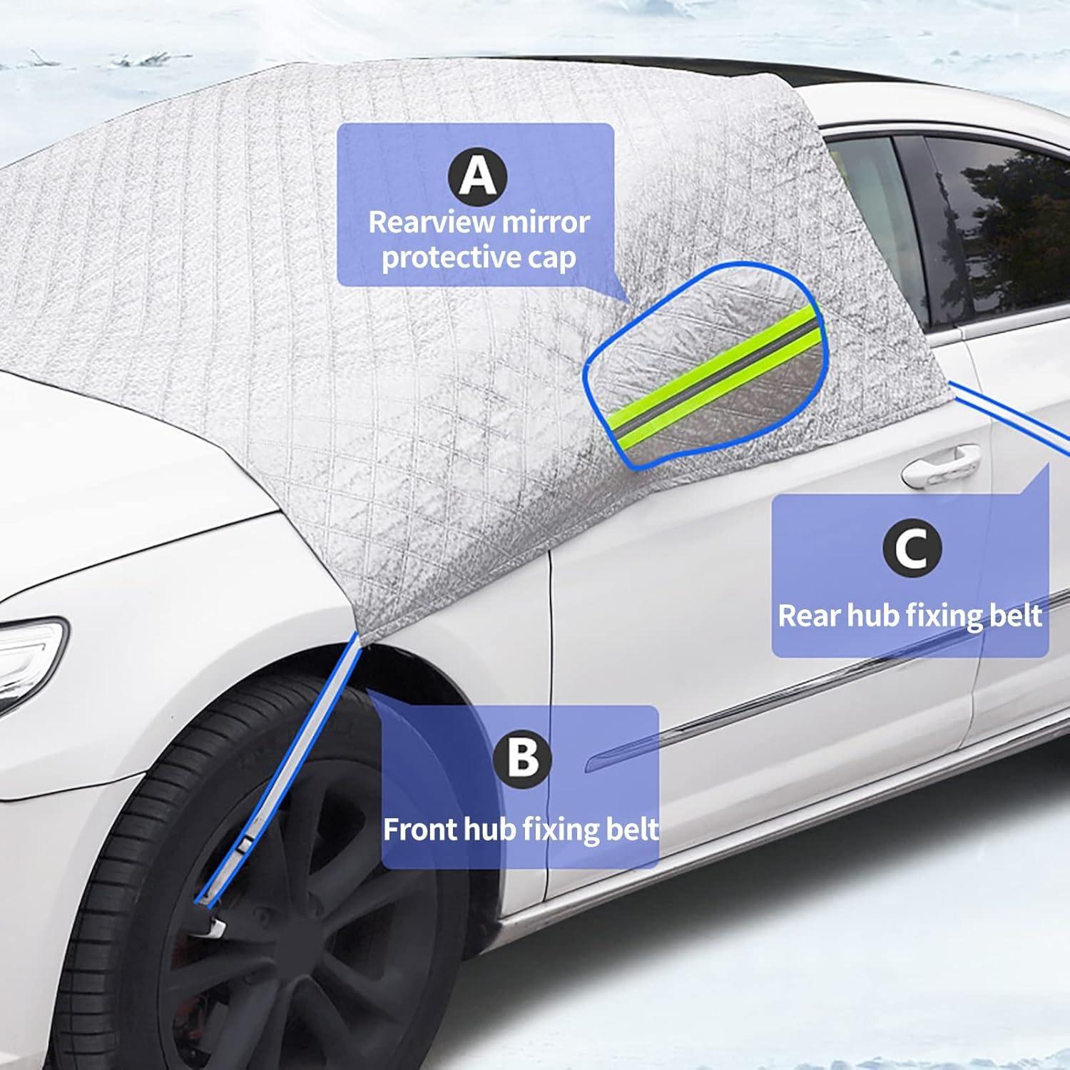 

Car front sunshades, compact SUV sunshades for snow, ice, UV, frost wiper and mirror protectors, windshield awnings for cars серебряный