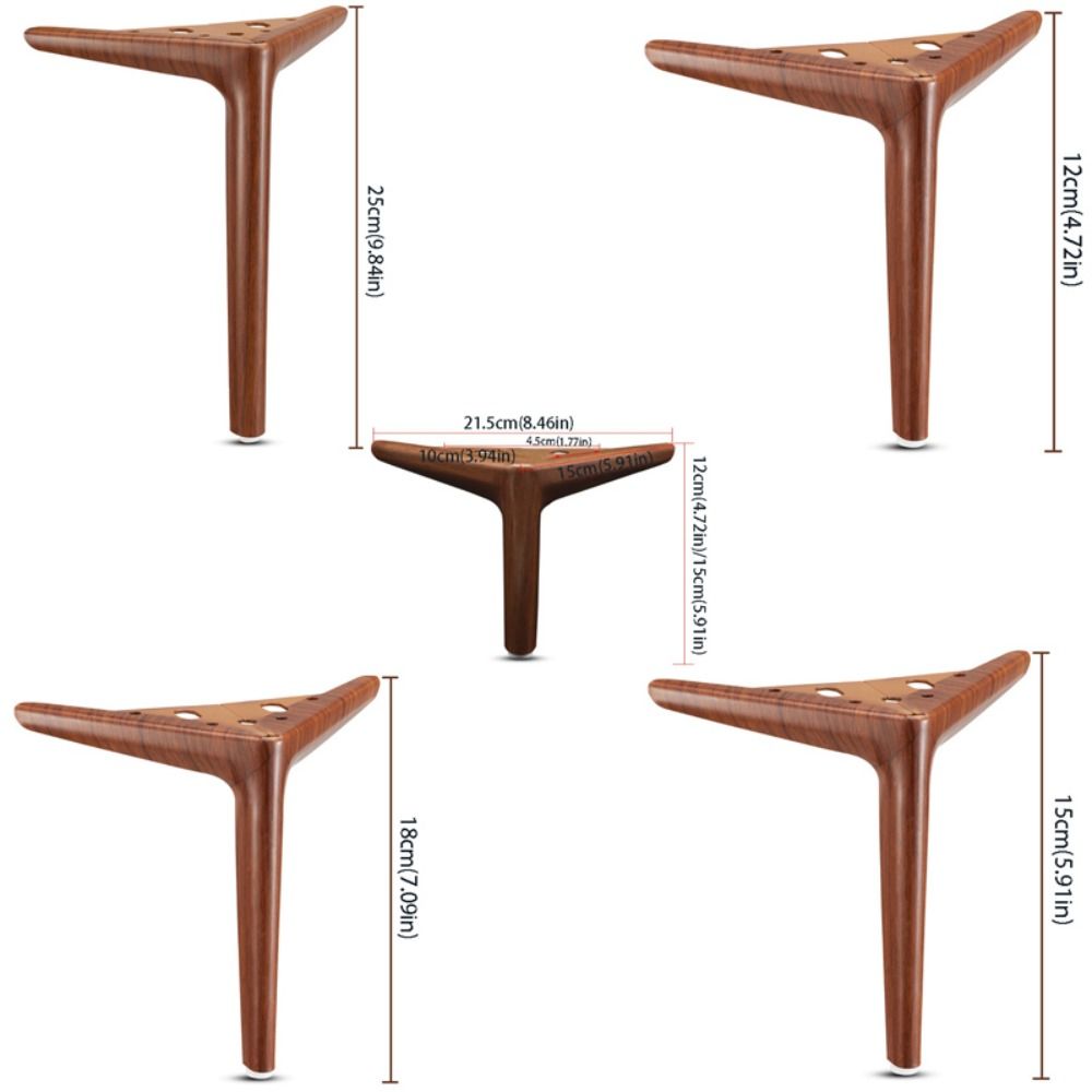 Gambe Rinforzate per Mobili Colore Noce Gambe di Supporto per Mobili TV Ferramenta Gambe per Tavolino da Caffè Tavolino da Tè