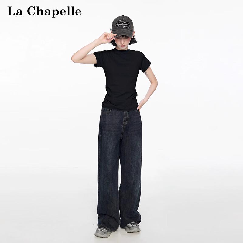 Women's Slim-Fit Mock Neck Short Sleeve T-Shirt