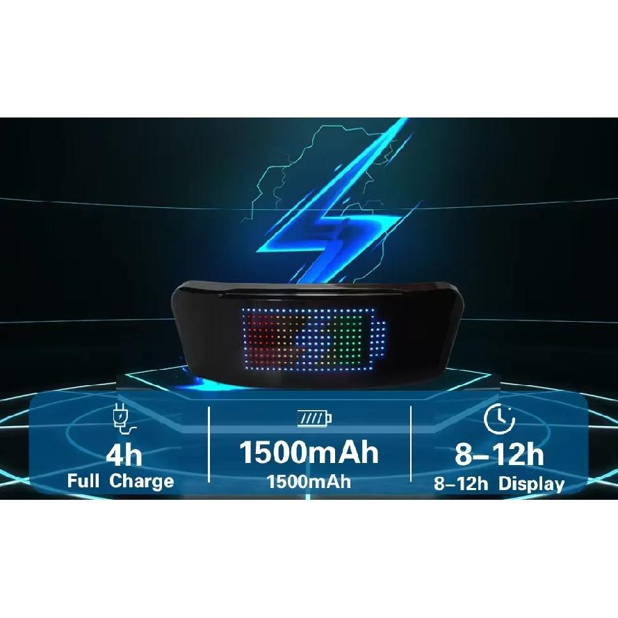 Display LED per Casco, Luce Posteriore per Casco da Moto Luce di Avvertimento per Casco Accessori Moto