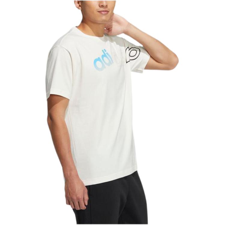 adidas Neo Gradient Logo Print T-Shirt Men Tops White HS8834