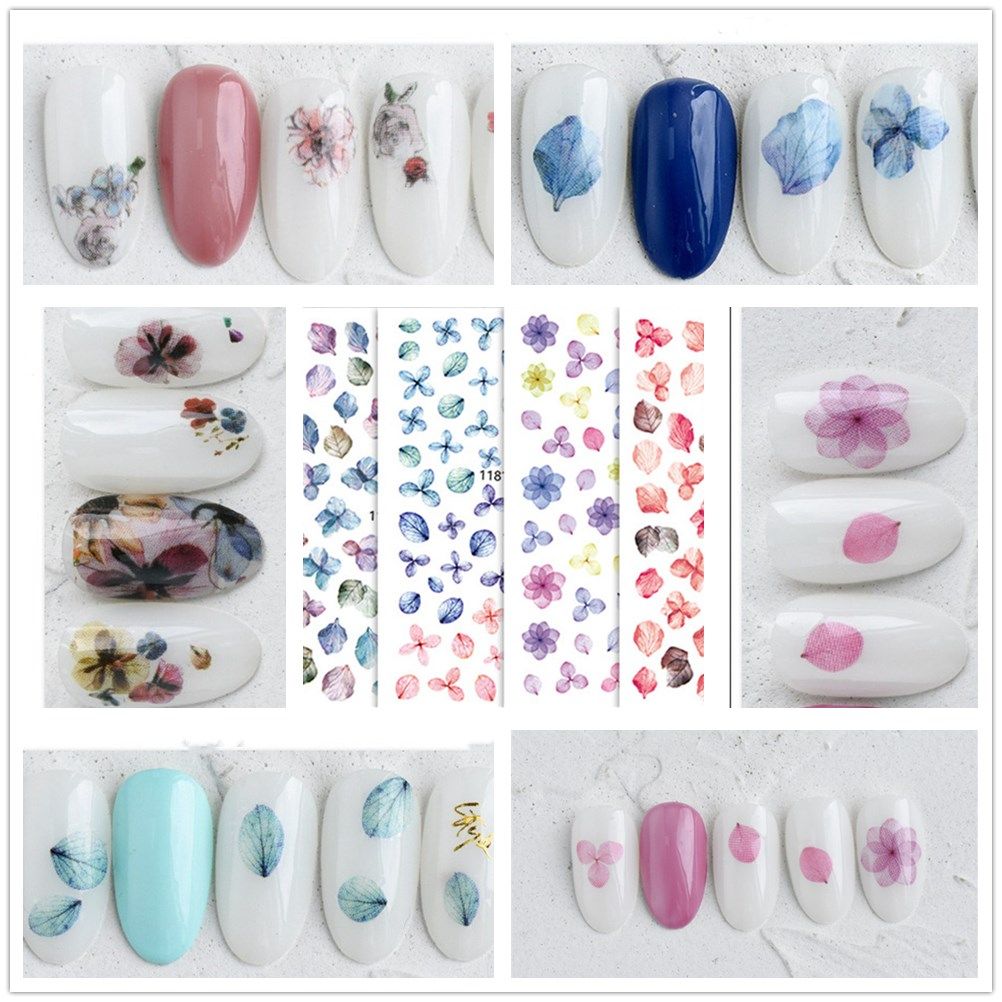 

Acrylic Summer Autumn 3D Decal Self-adhesive Nail Art Stickers Flower Leaves