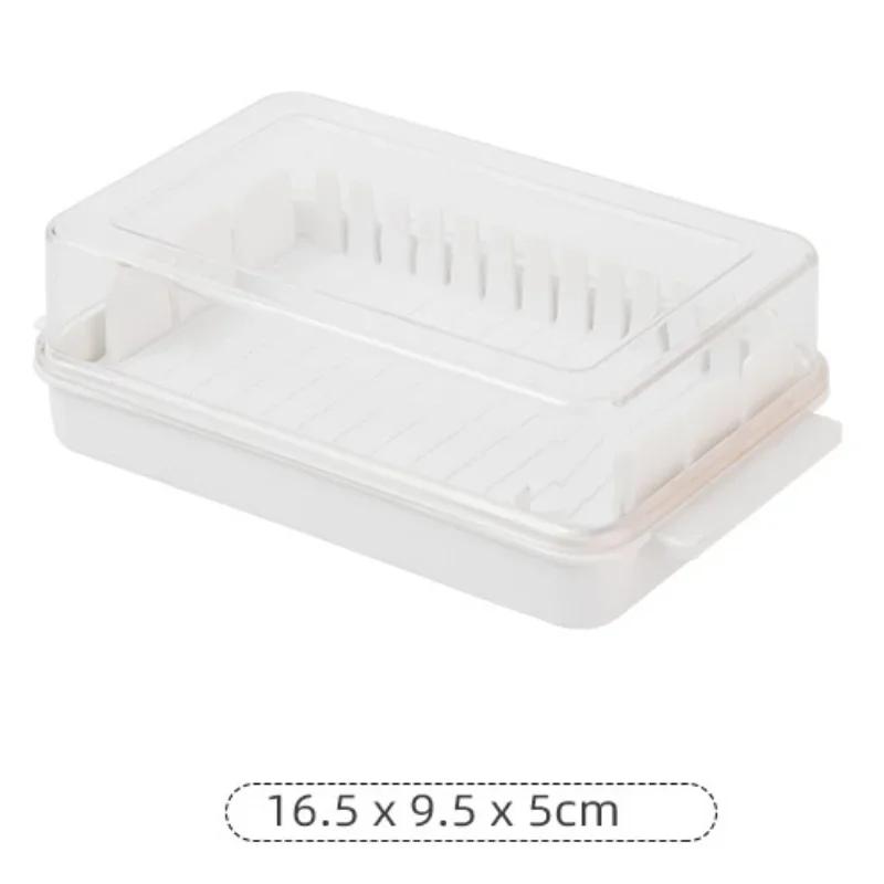 

Plastic Butter Dish With Dividable Lid, Quantitative Cutting Butter Dish, Butter Airtight Preservation Container Box белый