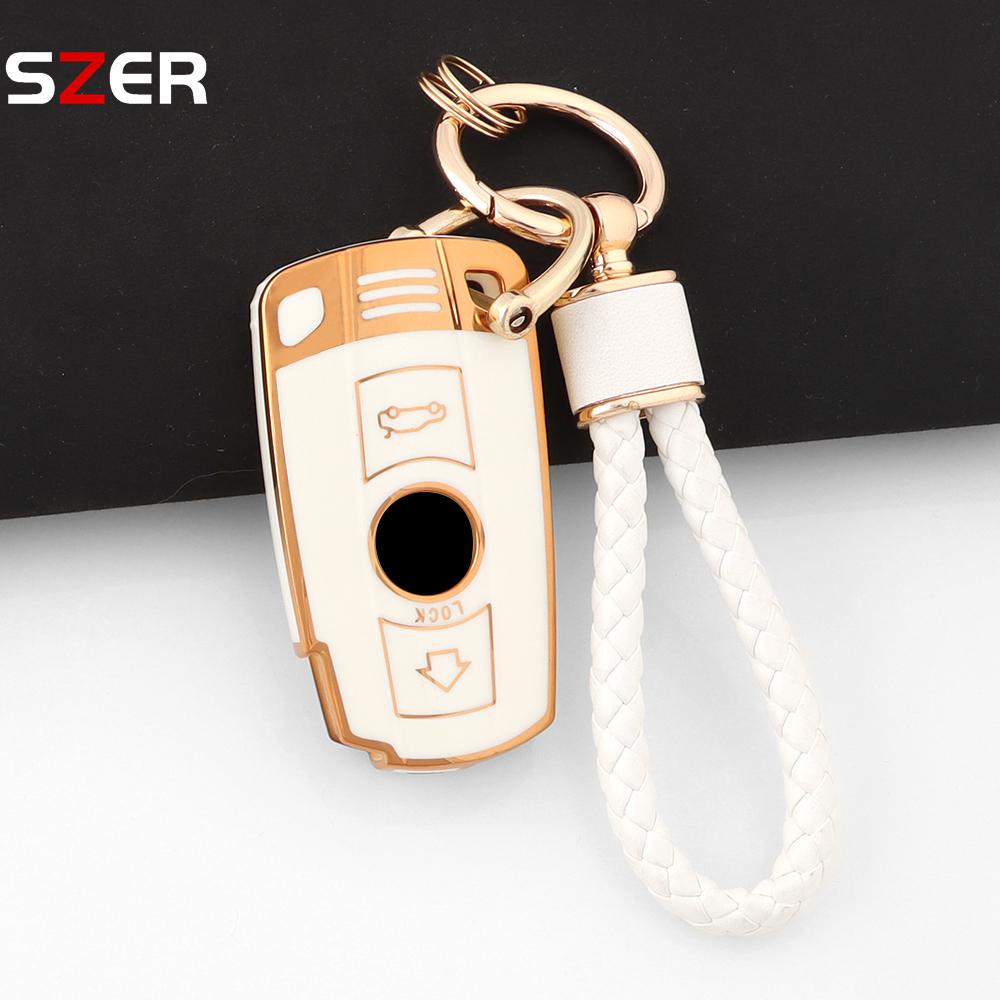 For Bmw E90 E60 E70 E87 3 5 6 Series M3 M5 X1 X5 X6 Z4 E71 E72 E88 E89 E91 E92 Fashion Tpu Car Key Case Cover Protector Keychain