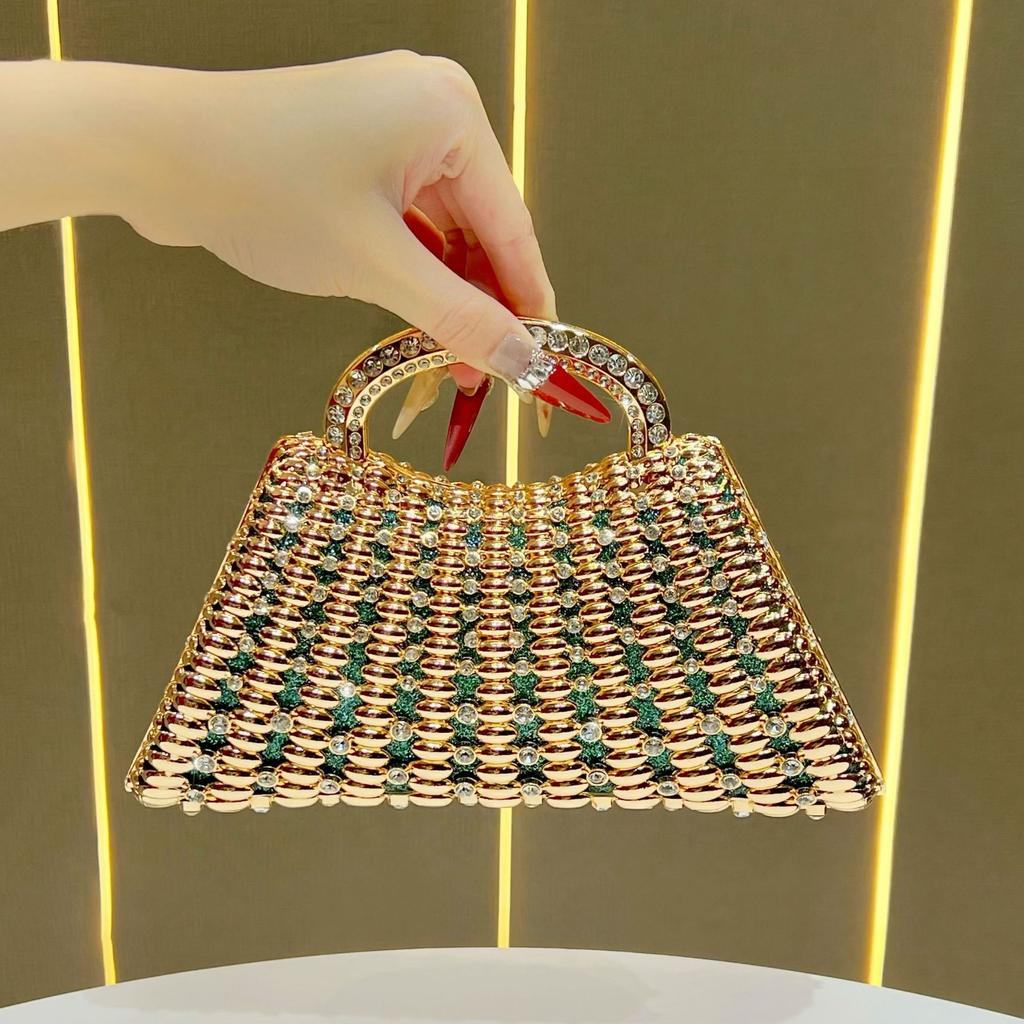 Handbag with Diamonds - Women's Hand-held Bag, Crossbody Bag, Cocktail Party Bag