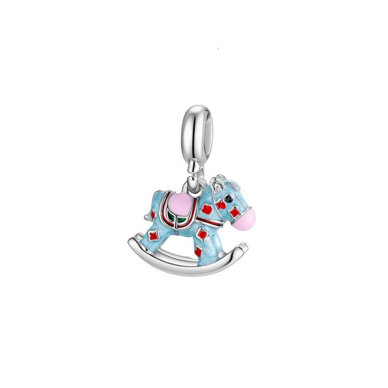 Colorful 3D Little Pony Necklace: Year of the Horse Zodiac Cute Cartoon Pendant - New Year Jewelry Gift