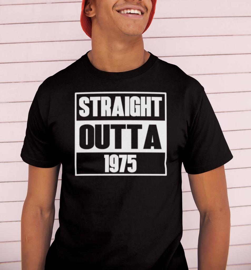 Straight Outta 1975 Shirt Men Unisex Funny 50th Birthday Tee Vintage Gift Idea