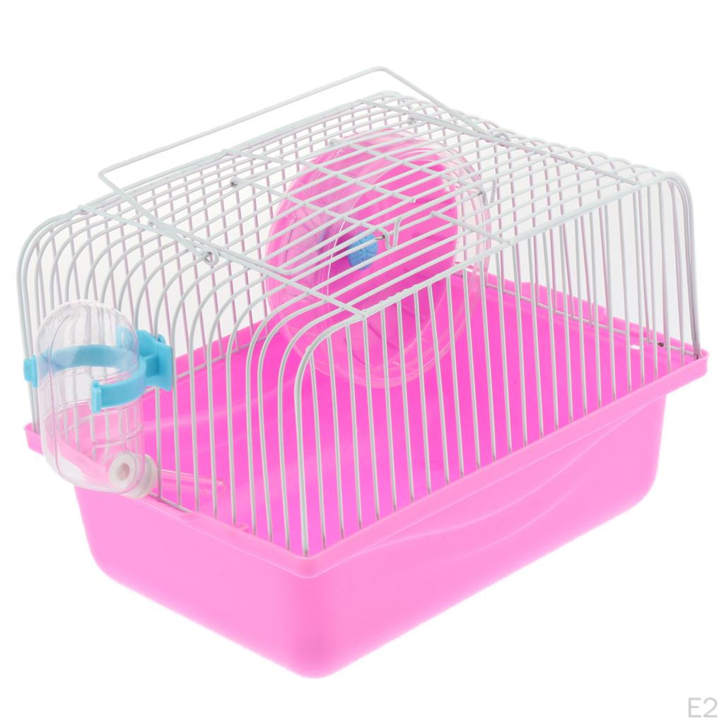 Hamster Gerbils Cage Transport Box With Running , Pink