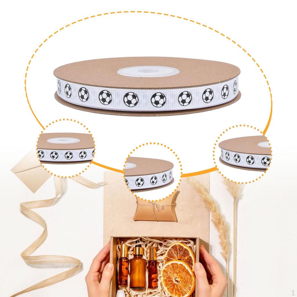 Fußballband 19,9 Yards lang 1 cm breit Sportmuster zum Basteln Geschenkverpackung