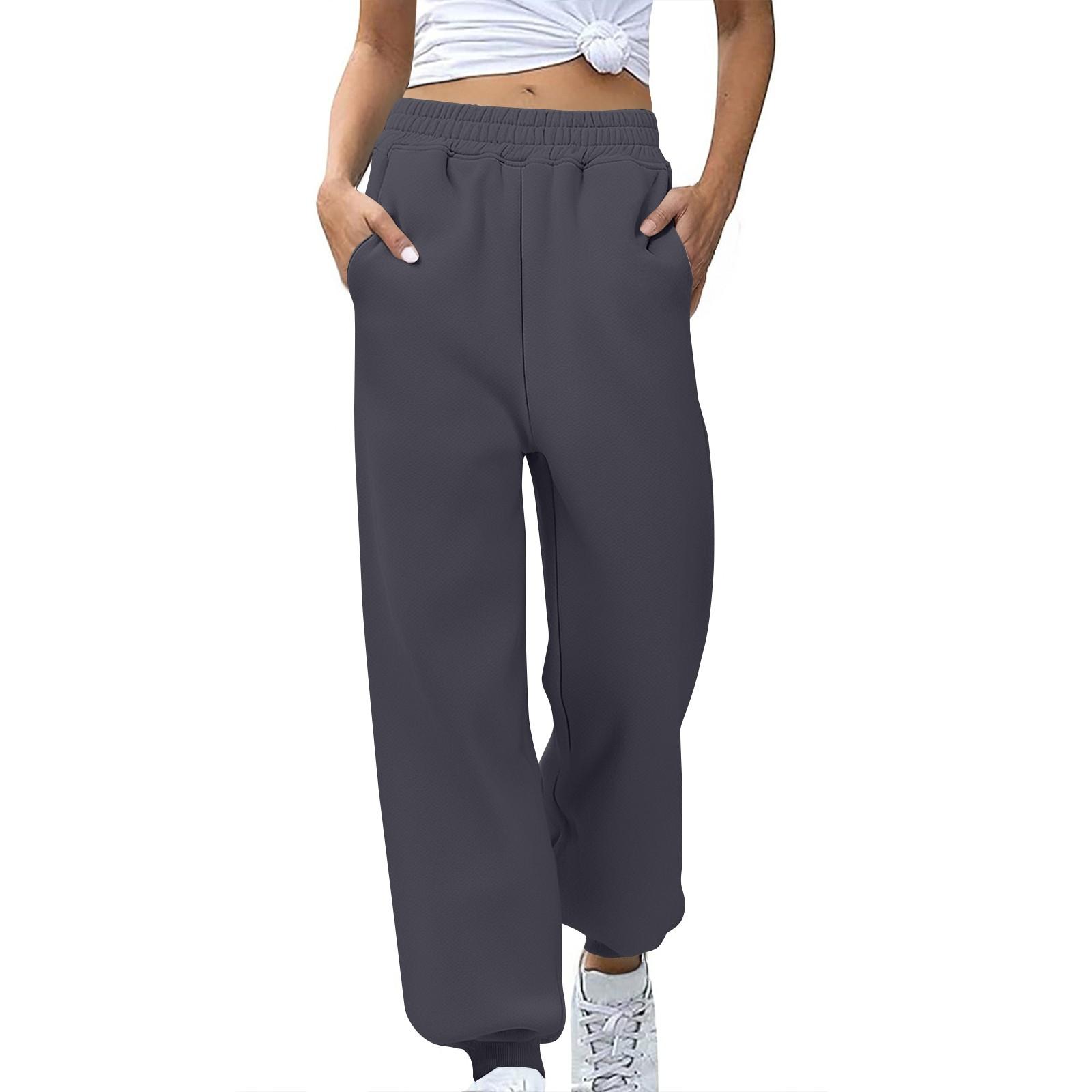 

Женские стильные свободные спортивные штаны, удобные спортивные штаны с высокой талией и карманом на поясе L