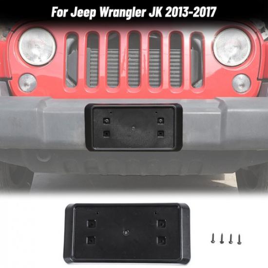 Schwarzer Auto-Kennzeichenhalter vorne für Jeep Wrangler JK 2013-17