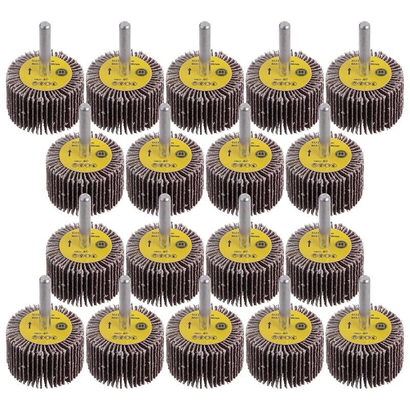 20 Pack Abrasive Flap Wheel Sander Set, Mixflor 2”X 1” X1/4” Shank Flap Wheels–5 Pcs of Each 60 80 120 and 240 Grits Aluminum Oxide Flap