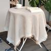 Waffle Texture Garden Table Cloth White Dinner Tea Table Covers Round Table Tablecloth  Dessert