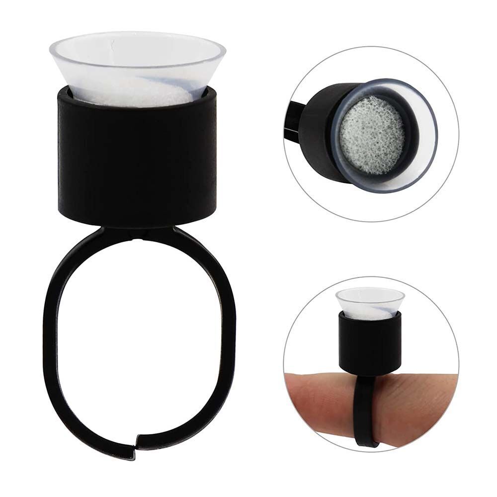 

10Pcs Elastic Ring Ink Cup Plastic Ring Cup New Pigment Holder Embroidering Eyebrows
