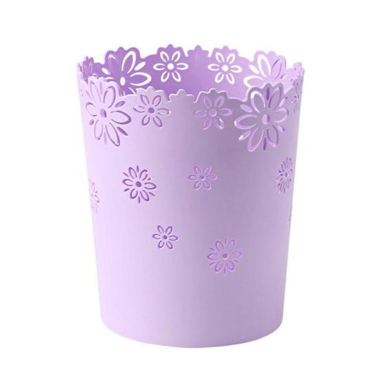 Blommig Soptunna Ihåliga Blommönster Soptunna Snygg Papperskorg för Hemmet Kontoret Vardagsrummet Badrummet Golv Toalettbord Skrivbord