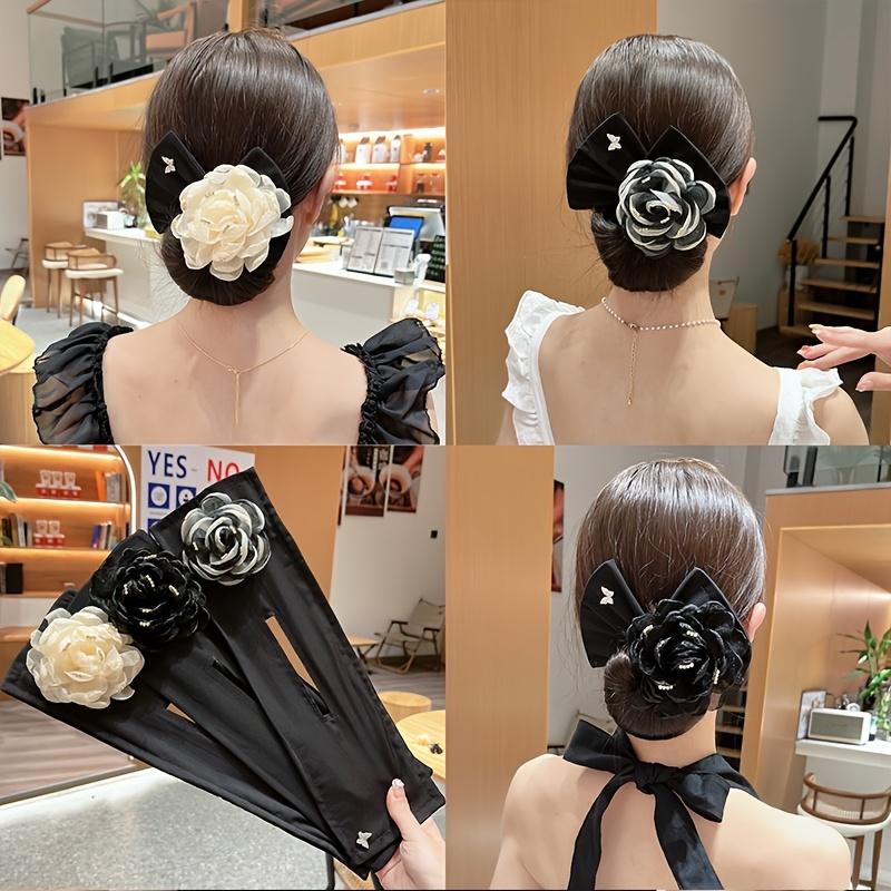 Große Blumige Haar-Accessoires mit einem Schleifen-Haarreif, Praktische und Bequeme Haarspangen für Erwachsene mit Lockigem Haar