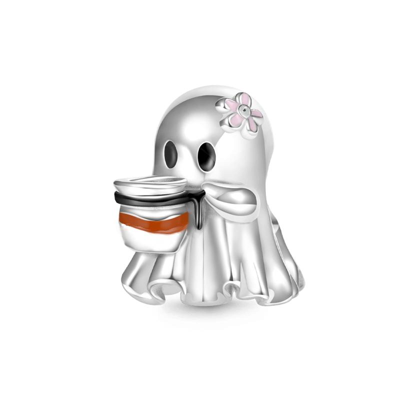 Diy Ghost Pumpkin Head Halloween Series Charm Bead Pendant Applicable To Original European Plating Copper Jewelry Gift