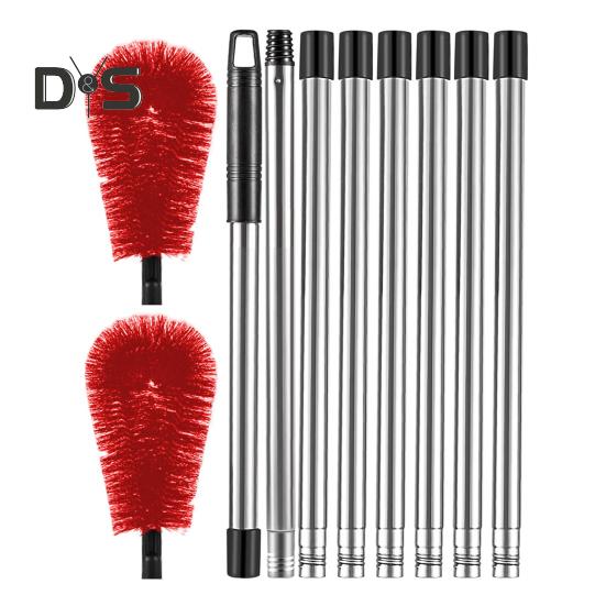 

Телескопическая щетка для очистки водостоков Инструмент для очистки водостоков с 8 съемными телескопическими штангами и 2 чистящими щетками красный