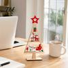 Desktop Christmas Ornament Wooden Tabletop Tree Decor, Hollow Xmas Ornament, Farmhouse Centerpiece for Holiday Party Home Decoration, Gift Handmade
