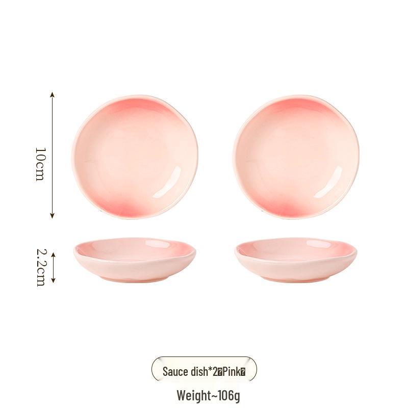 2025 Stylish Pink Ceramic Tableware Set: Elegant Plates and Deep Fruit Bowls