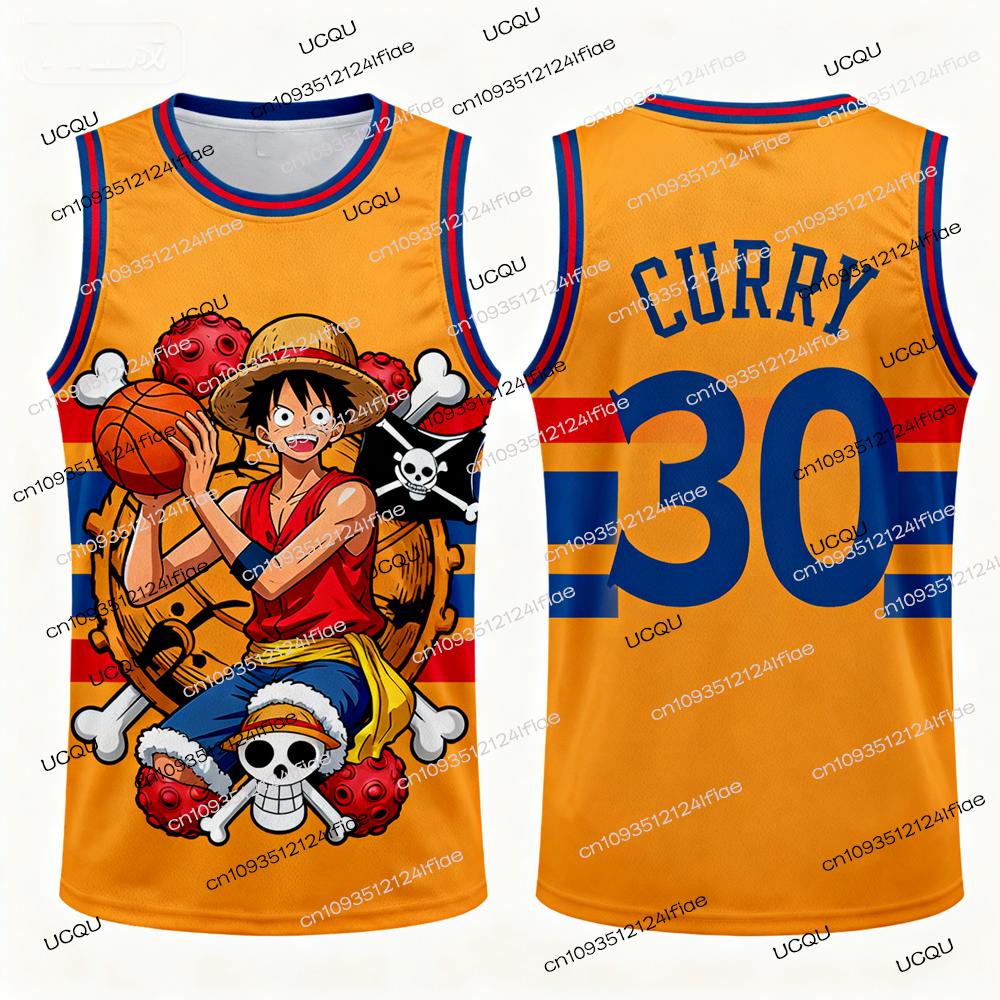 2026 Новый One Piece Луффи Карри Специальное Издание Баскетбольная Майка Футболка Мужская Спортивная Жилетка Детский Баскетбольный Специальный Комплект Маек S