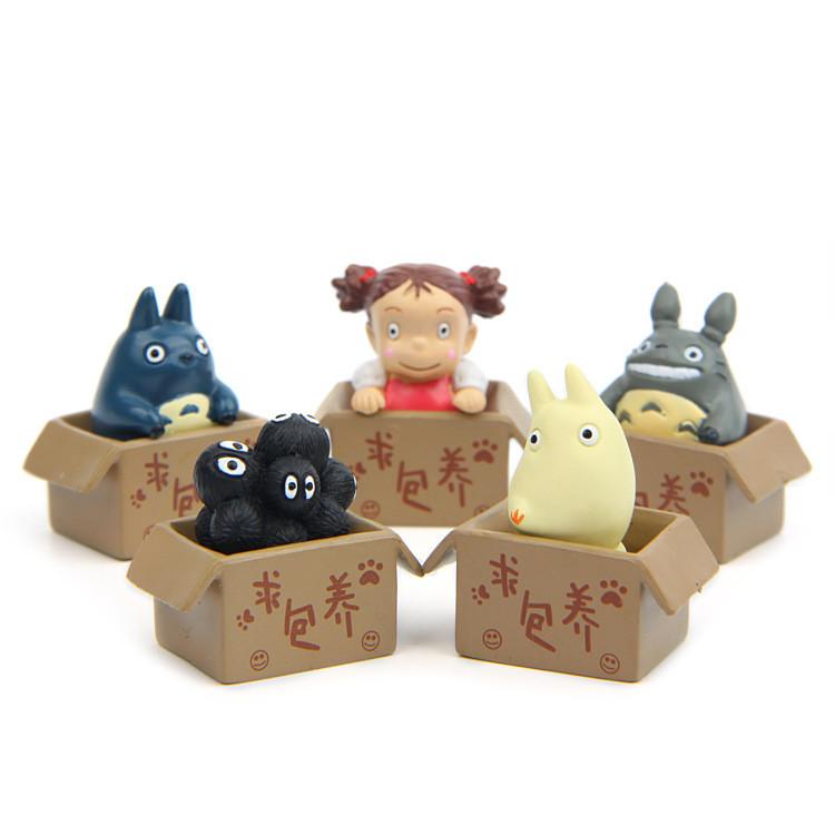 Cartoon Cute Totoro Box Cat Mini Model Decoration Figurine For Landscape Props