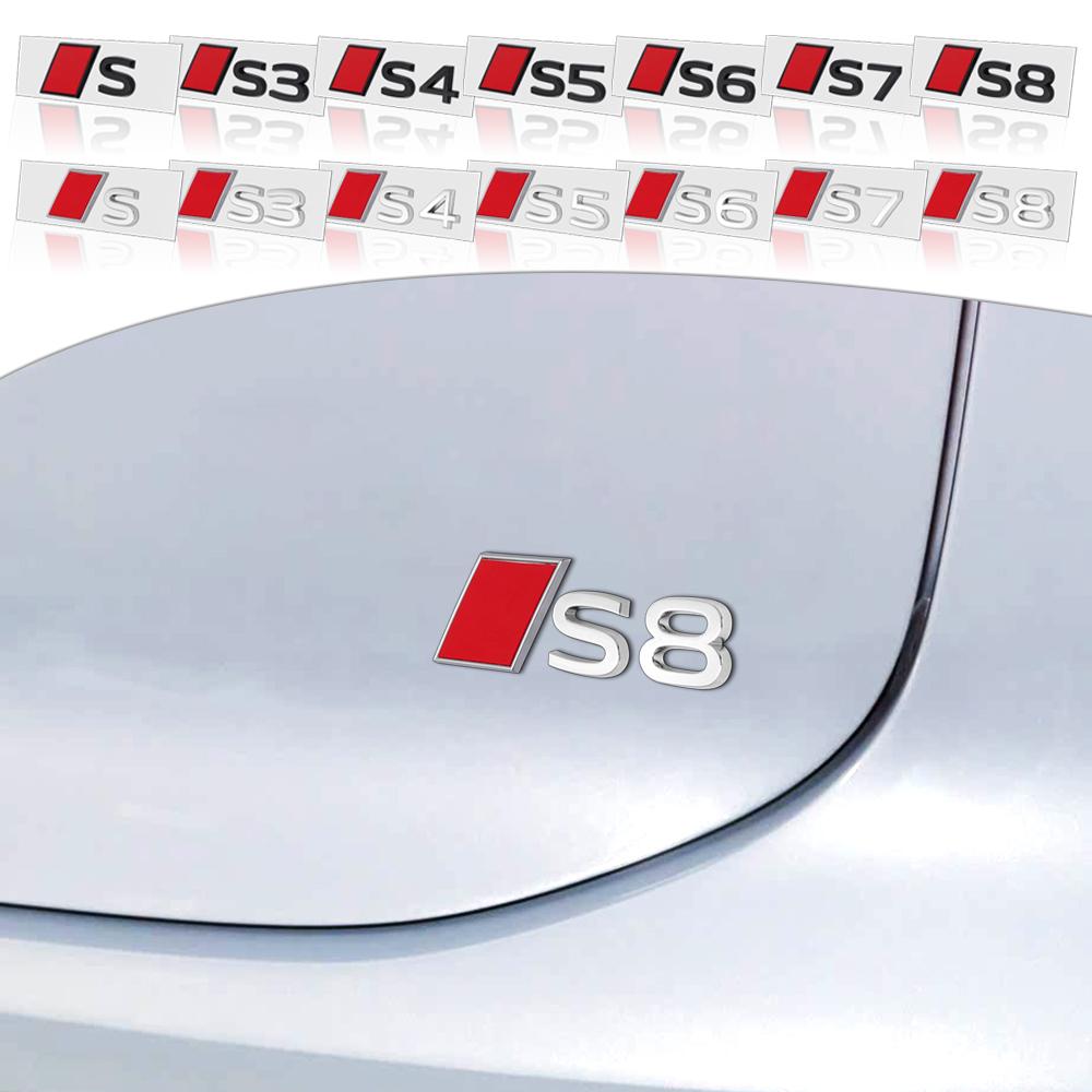 New For T Sline S3 S4 S5 S6 S7 S8 Aalloy Car Rear Trunk Badge Stickers Auto Tail Logo Modification Accessories Emblem Decor Decal