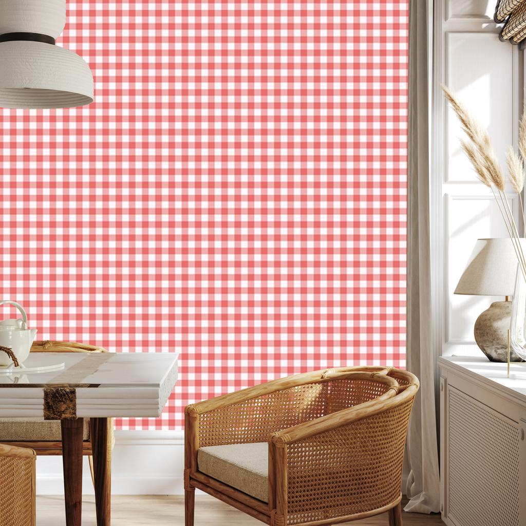 Wallpaper Fabric Pattern Coral and White, Fine Detail 50x1000